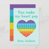 ポップ・アートのfiget教室バレンタインのレインボーカード サンキューカード (正面/裏面)