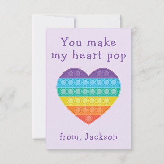 ポップ・アートのfiget classroom valentine lavendarノートカード サンキューカード (正面)