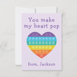 ポップ・アートのfiget classroom valentine lavendarノートカード サンキューカード