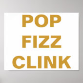 ポップ・アートのFIZZ CLINKパーティーバーカート標識 ポスター (正面)