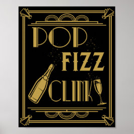 ポップ・アートのFizz Clinkパーティーポスターアートデコ ポスター