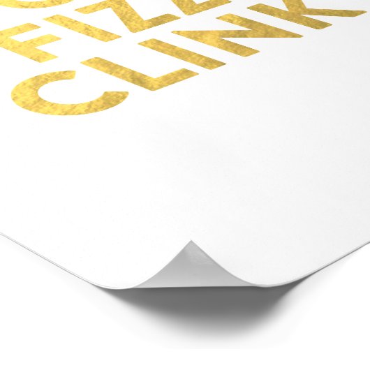 ポップ・アートのFIZZ CLINK新年イブパーティーバーカートの署名 ポスター (角)