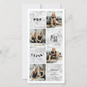 ポップ・アートのFizz Clink新年ブロック4 Photo Collage シーズンカード (正面)