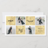 ポップ・アートのFizz Clink新年ブロック4 Photo Collage シーズンカード (正面)