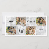 ポップ・アートのFizz Clink新年ブロック4 Photo Collage シーズンカード (正面)