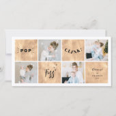 ポップ・アートのFizz Clink新年ブロック4 Photo Collage シーズンカード (正面)