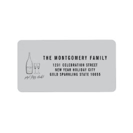 ポップ・アートのFizz Clink Silver Champagneアスタイリッシュドレス ラベル