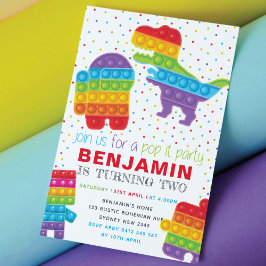 ポップ・アートのIt少年誕生日恐竜ロボット誕生日 招待状