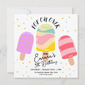 ポップ・アートのOn Over Birthday Party招待状 招待状 (正面)