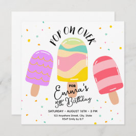 ポップ・アートのOn Over Birthday Party招待状 招待状