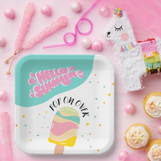 ポップ・アートのOver Birthdayパーティー ペーパープレート (パーティー)