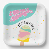 ポップ・アートのOver Birthdayパーティー ペーパープレート (正面)