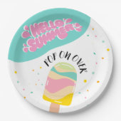 ポップ・アートのOver Birthdayパーティー ペーパープレート (正面)