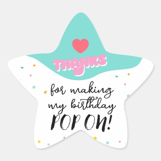 ポップ・アートのOver Birthdayパーティー 星シール (正面)