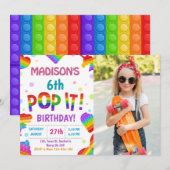 ポップ イット バースデー 招待状 (正面/裏面)
