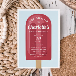 ポップ オン オーバー | アイスポップの夏の子供の誕生日パーティー 招待状