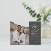 ポップ クランク フィズ 結婚式前パーティーの招待状 インビテーションポストカード (スタンド正面)