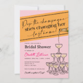 ポップ・ザ・シャンパン・タワー ブライダルシャワー 招待状 (正面)