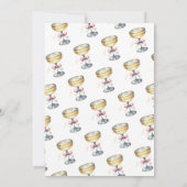 ポップ・ザ・バブル シャンパンピンクのリボン 誕生日 招待状 (裏面)