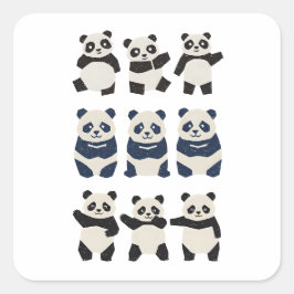 ポップ・シンプルなデザイン☆ぱんだのシール Vol.1 スクエアシール