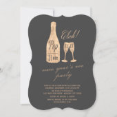 ポップ フィズ クリンク シャンパン シック ニューイヤーズイブ パーティー 招待状 (正面)