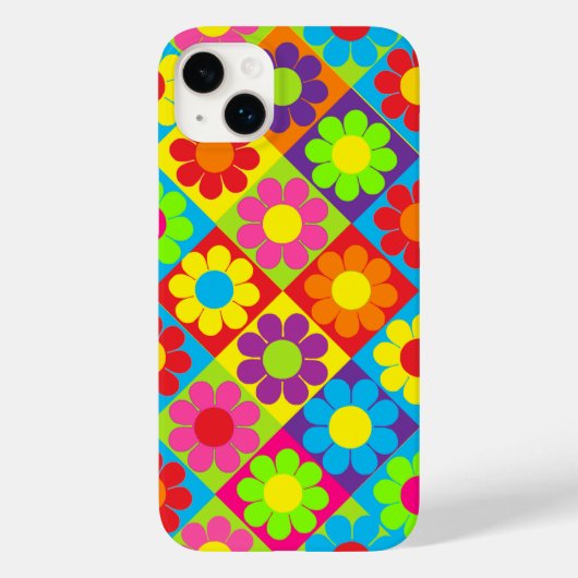 ポップ フラワーパワー スクエアーズ Case-Mate iPhoneケース (裏面)