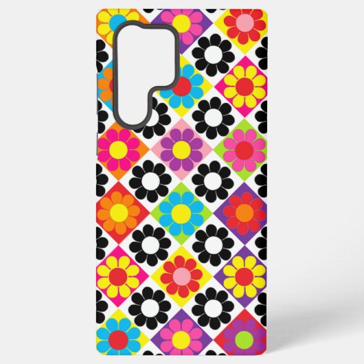 ポップ フラワー パワー スクエアーズ SAMSUNG GALAXYケース (裏面)