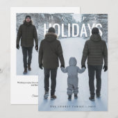 ポップ ミニマリスト ホリデー シーズン 家族 フォト シーズンカード (正面/裏面)