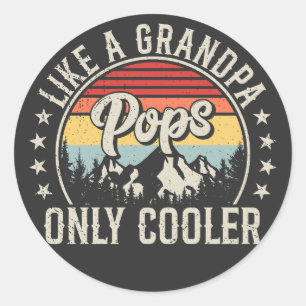 ポップLike a Grandpaのみレトロ ラウンドシール