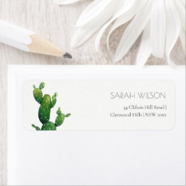 ポッミニマルトのサボテンの緑の葉のアドレス ラベル