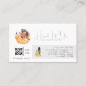 ポッモダンド図解入りの、写真付きのキャスト写真QRコード 名刺 (裏面)