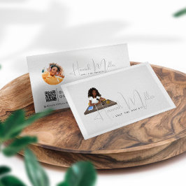 ポッモダンド図解入りの、写真付きのキャスト写真QRコード 名刺