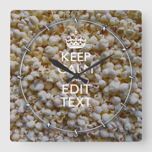 ポッ保プコーン·デコールに載ってるテキスト スクエア壁時計 (正面)