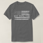 ポッ最高のパ・エバーアメリカ国旗のギフト男性へ父の Tシャツ (デザイン正面)