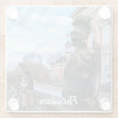 ポツダムの宮殿の近くの石の騎士像 ガラスコースター (裏面)