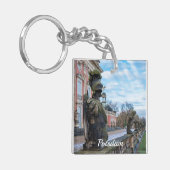 ポツダムの宮殿の近くの石の騎士像 キーホルダー (正面左)