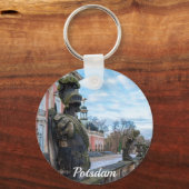 ポツダムの宮殿の近くの石の騎士像 キーホルダー (正面)