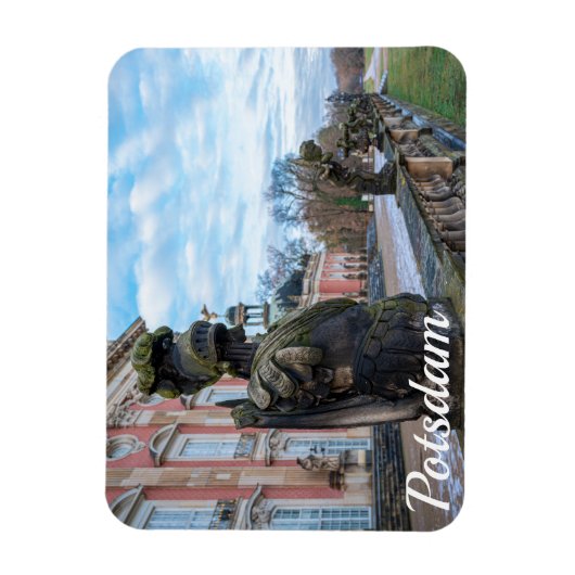 ポツダムの宮殿の近くの石の騎士像 マグネット (縦)