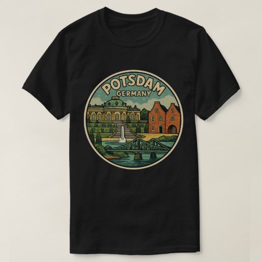ポツダム ドイツ 宮殿 アート Tシャツ (デザイン正面)