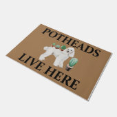 ポテアズここに住んで、犬のギフト恋人ポードル ドアマット (アングル)