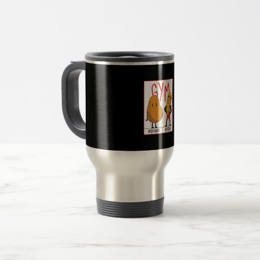 ポテトおもしろいジムウィアフタートレーニングギフトフィットネス トラベルマグ (正面左)
