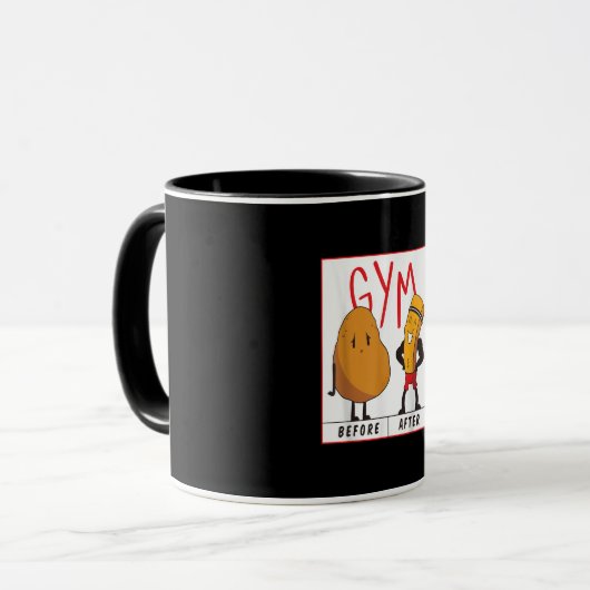 ポテトおもしろいジムウィアフタートレーニングギフトフィットネス マグカップ (正面左)
