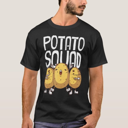 ポテトおもしろいチーム女子男性へベジタリアン Tシャツ (正面)
