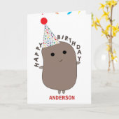 ポテトおもしろい誕生日 カード (黄色い花)