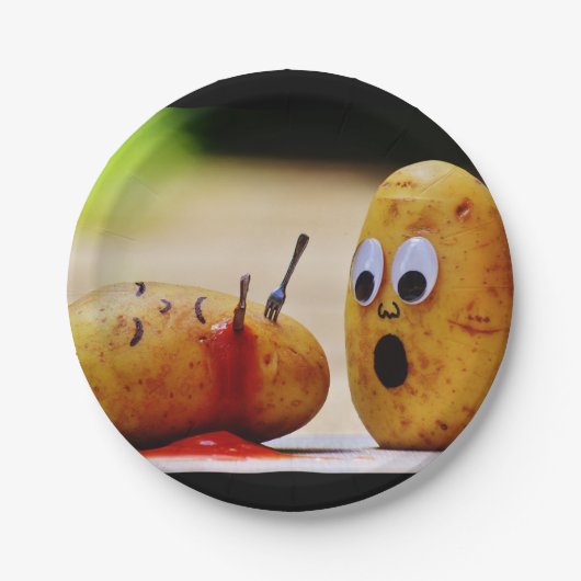 ポテトのケチャップの殺害の血のマンガ欄のプレート ペーパープレート (正面)