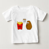 ポテトのフライドポテトはことですか。 おもしろい ベビーTシャツ (正面)