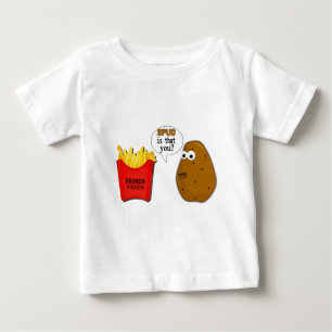 ポテトのフライドポテトはことですか。 おもしろい ベビーTシャツ