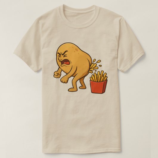 ポテトのフランスの火かけおもしろいてフランスののフライ Tシャツ (デザイン正面)