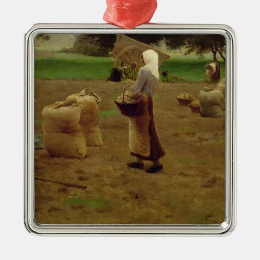 ポテトの収穫 メタルオーナメント (正面)