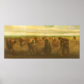 ポテトの植え付けビンセント・ヴァン・ゴッホ、ヴィンテージ・アート ポスター (正面)